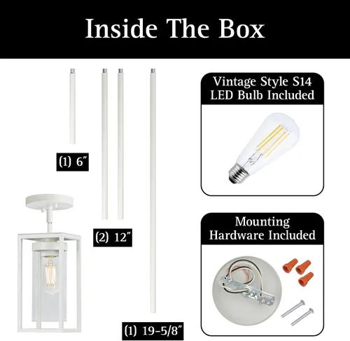 Vista 6 de Ultralux Framework Mini lámpara colgante – Lámpara colgante de altura ajustable con bombilla LED regulable – Lámpara de techo de montaje en Blanco