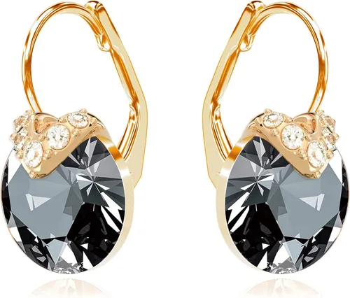 Vista 16 de Hermosos aretes solitarios para mujer - Adornos con cristales austriacos, cierre de palanca, perfectos para cualquier ocasión, regalos ideales