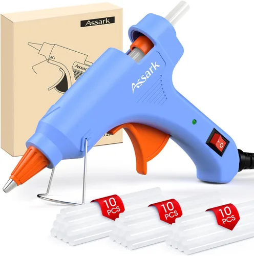 Vista 11 de Kit de pistola de pegamento caliente con 30 barras de pegamento (130 mm x 7 mm), precalentamiento rápido, alta temperatura para manualidades