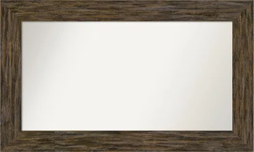 Vista 27 de Amanti Art Espejo personalizado, espejo de baño marrón Fencepost, espejo de pared o espejo de tocador de baño sobre el fregadero (27 x 27 pulgadas)