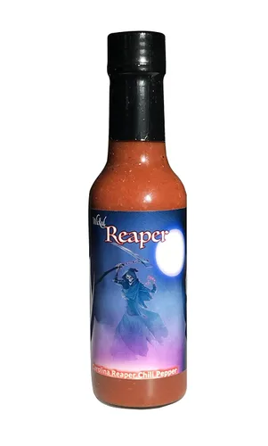 Vista 4 de Carolina Reaper Hot Salsa Wicked Reaper con 6 Chili Peppers World 's Hottest Peppers