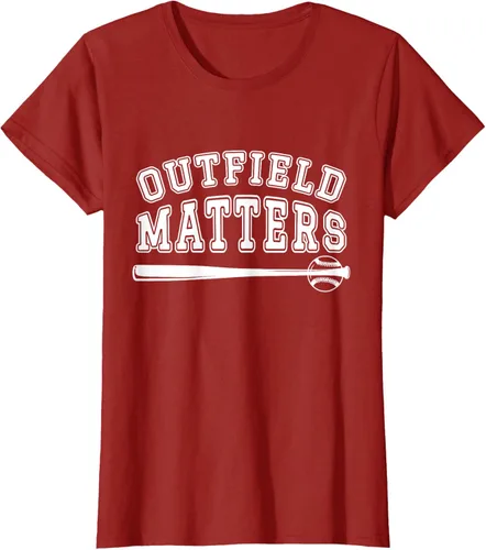 Vista 41 de Playing Baseball Outfield Matters - Camiseta Baseball Outfields Funny, Rojo