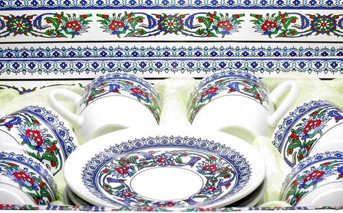 Vista 2 de Taza de café turco y platillo (6 juegos) 12 piezas
