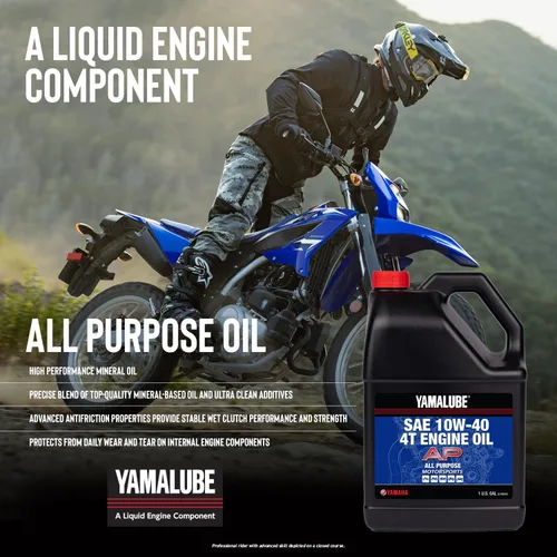 Vista 2 de Yamaha Yamalube 10W-40 Aceite de motor para todo uso - 1 galón, #LUB-10W40-AP-04
