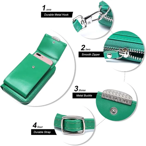 Vista 4 de OIDERY Bolsos cruzados pequeños para teléfono celular, monedero para mujer con ranuras para tarjetas de crédito