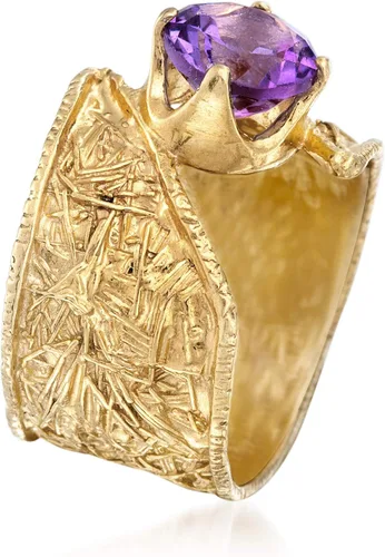 Vista 3 de Ross-Simons 1.50 Carat Amethyst Bypass Ring in 18kt Gold Over Sterling