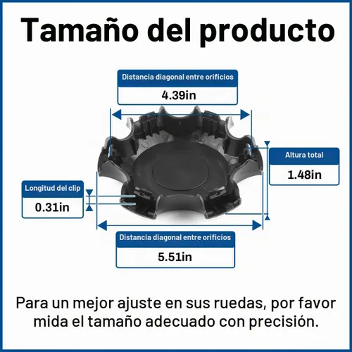 Vista 4 de para Tacoma TRD Tapones centrales para llanta PT280-35170 Compatible con 16'' de 8 radios, 4 piezas, negro