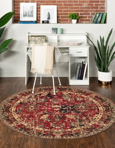 Vista 8 de Unique Loom Saturn Collection - Alfombra rectangular de iones (2 pies 2 pulgadas x 3 pies 1 pulgada, color beige crema/negro)