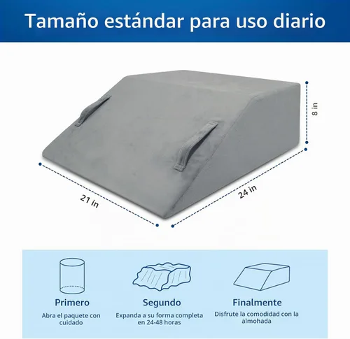 Vista 2 de Almohadas de elevación de piernas para después de la cirugía, almohada de espuma viscoelástica para dormir, espalda baja, cadera, tobillo, alivio