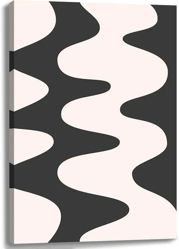 Vista 7 de Arte de pared retro hipster – Arte extraño en blanco y negro de los años 70 con ojos femeninos y labios – Impresión abstracta preppy – Decoración