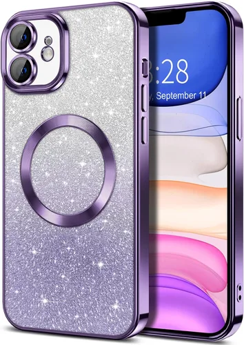 Vista 53 de Hython Funda para iPhone 13 Pro transparente con purpurina magnética [compatible con MagSafe] Protector completo de lente de cámara delgado