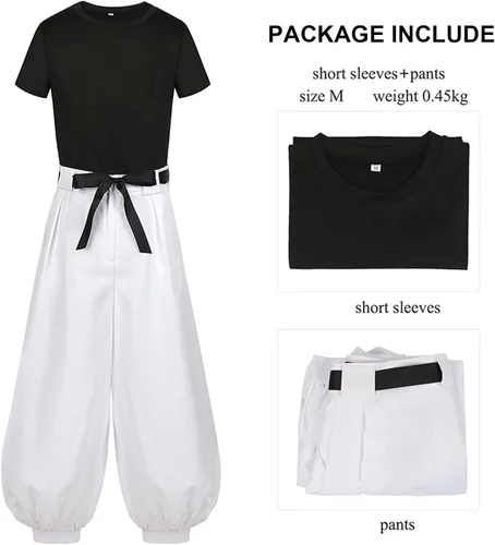 Vista 2 de Toji Fushiguro Cosplay para hombre Jujutsu Kaisen Toji Fushiguro camisa pantalones conjunto completo