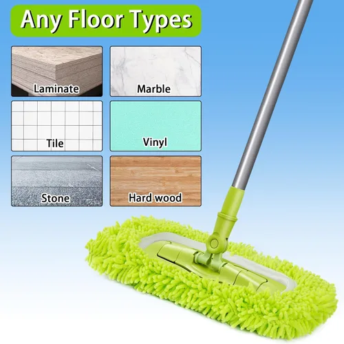 Vista 4 de Unoutur Paños de barrido en seco reutilizables de microfibra Compatibles con Swiffer Sweeper Mopa de limpieza con repuestos de almohadillas