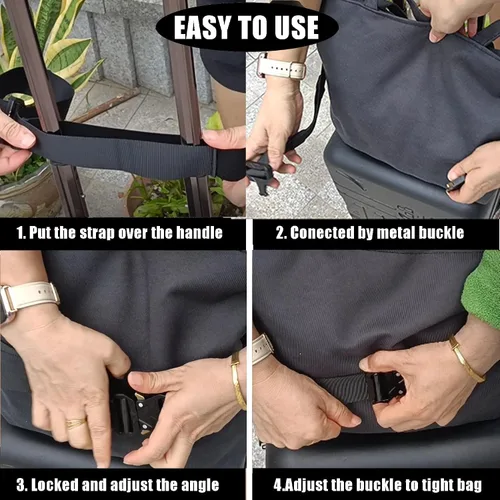 Vista 6 de Cinturón de viaje para equipaje, correa de equipaje de moda para bolsa de transporte, ajustable para la mayoría de bolsas de viaje, accesorios