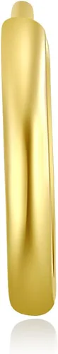 Vista 6 de Aretes de aro de oro amarillo real de 14 quilates, 0.079 in de grosor, 3 tamaños diferentes disponibles