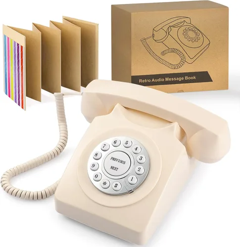 Vista 8 de Libro de invitados de audio retro en forma de teléfono para bodas y eventos - Graba y guarda mensajes de invitados, recargable, fácil de usar
