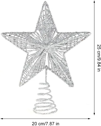 Vista 6 de KESYOO Decoración de árbol de Navidad con purpurina exquisita estrella de hierro, adorno de metal para árbol de Navidad para el hogar, bar