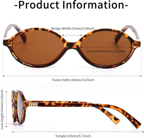 Vista 4 de Gafas de sol ovaladas retro para mujer, gafas de sol vintage ojo de gato para caras pequeñas Y2K Trending