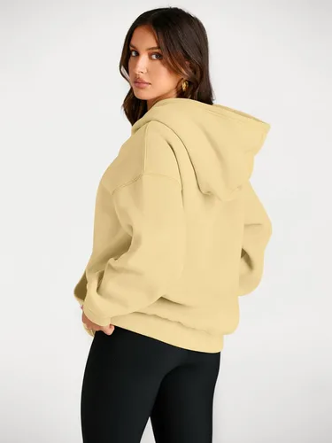 Vista 64 de Trendy Queen - Sudaderas extragrandes con capucha para mujer, suéteres de manga larga, sin botones, de vellón, de otoño, ropa de invierno