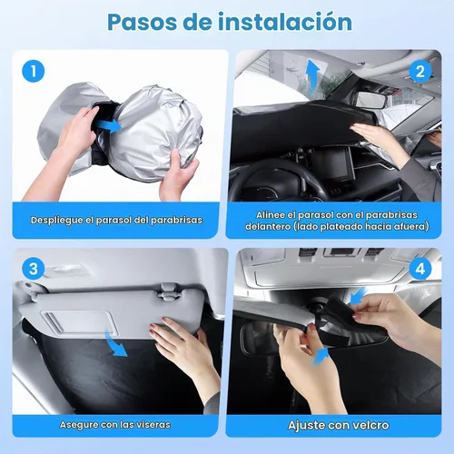 Vista 6 de Canvcle Parasol para parabrisas para Tesla modelo Y/3 2017-2025 2026 (compatible con modelos 2025 Y Juniper/2024 Modelo 3 Highland), parasol grueso