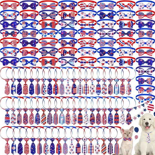 Vista 10 de Eccliy 120 piezas de pajarita de perro de Navidad a granel, decoración de Bonito estilo.