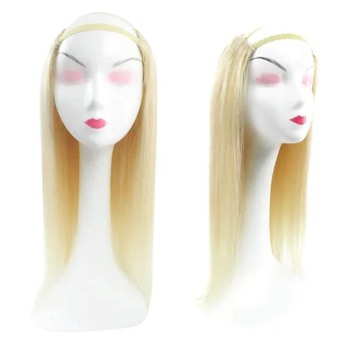 Vista 2 de RemeeHi Beauty - Extensiones de cabello lacio con 5 clips, parte en U 3/4, medias pelucas con correas ajustables, cabello humano real para mujeres
