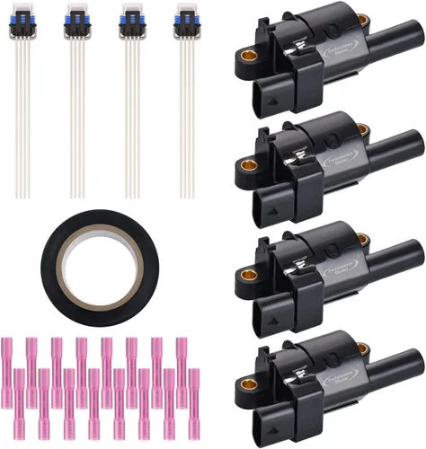 Vista 37 de Juego de 4 bobinas de encendido y arnés de cableado con conector pigtail compatible con Accord Odyssey Acura Saturn 3.0L 3.2L 3.5L V6 C1221 UF242