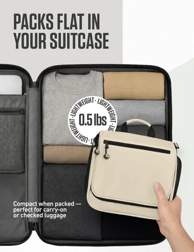 Vista 8 de VENTURE 4TH Neceser de viaje colgante para mujeres y hombres - Organizador grande de artículos de tocador con 18 compartimentos, bolsa extraíble