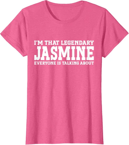 Vista 54 de Jasmine Personal Name - Camiseta divertida de jazmín para mujer y niña, Negro