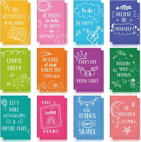 Vista 10 de Zonon 24 mini cuadernos a granel para regalo de fin de año para estudiantes de parte del profesor, 3.2 x 5 pulgadas, pequeño bloc de notas rayado