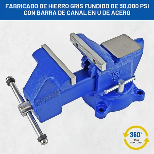 Vista 5 de Tornillos de banco y tubo en combinación, de utilidad, de Yost, 5.5 pulgadas, Azul, 1