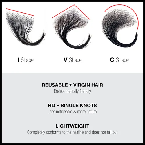 Vista 2 de Celebrity Bordes de pelo de bebé, encaje HD, cabello humano transparente, línea de cabello invisible reutilizable, borde instantáneo, rayas