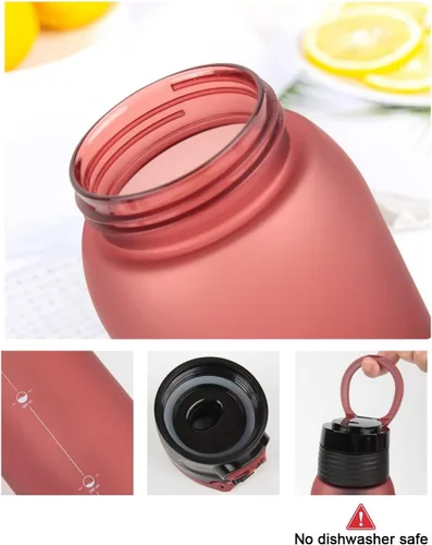Vista 5 de GOX Botellas de agua con infusor de 32 onzas, con una varilla de infusión de longitud completa, tapa superior abatible, regalo de fácil agarre