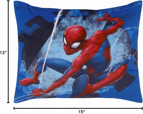 Vista 6 de Marvel Spiderman to the Rescue - Almohada de felpa azul y roja para niños pequeños