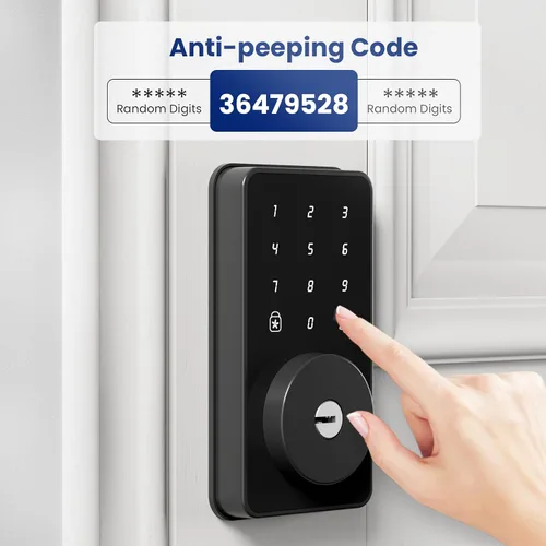 Vista 4 de Biquole - Cerradura de puerta de entrada sin llave con teclado, cerradura de puerta electrónica con código Smart Deadbolt Lock for Front Door