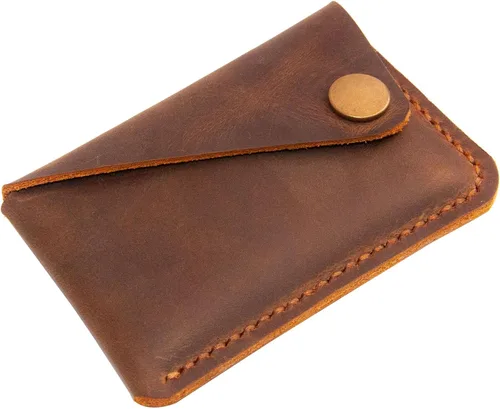 Vista 3 de Cartera de cuero personalizada, billetera delgada, billetera de cuero, billetera mínima, billetera de bolsillo frontal, tarjetero de crédito