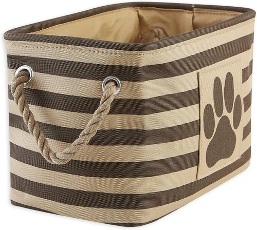 Vista 70 de Bone Dry - Cesta de almacenamiento para mascotas, diseño de parche de pata rayado, aguamarina, rectángulo pequeño