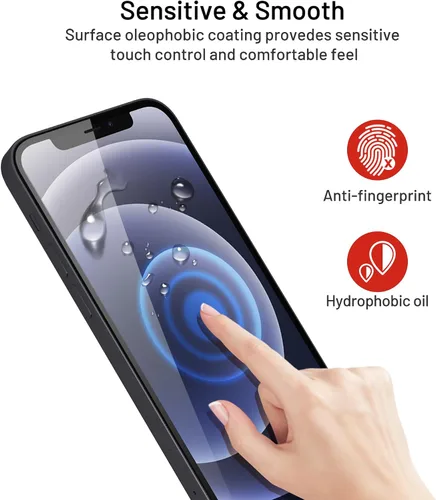 Vista 2 de Protector de pantalla de vidrio templado para iPhone 14 Pro Max, película de vidrio templado con fácil instalación, antiarañazos y sin burbujas