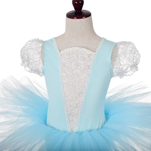 Vista 4 de Dressy Daisy Disfraz de tutú de ballet de princesa para niñas, vestido de baile elegante, talla 2-8, azul