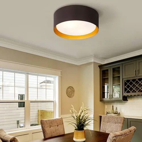 Vista 9 de Casia Luces de techo empotradas para dormitorio, montaje empotrado cerca del techo en acabado de metal de bronce aceitado con vidrio esmerilado