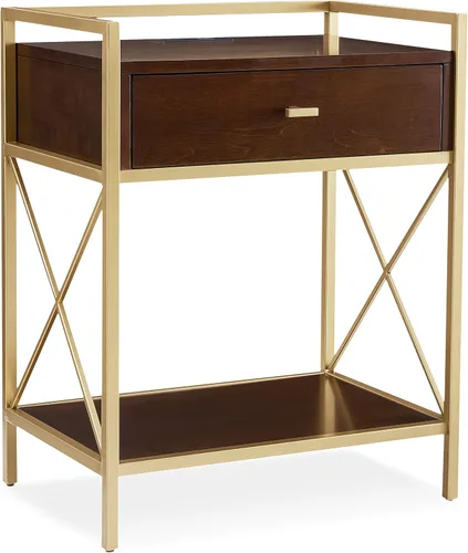 Vista 19 de Leick Home Salem Mesita de noche, mesa auxiliar, 22 pulgadas, roble mediano MEDIUM OAK