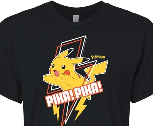 Vista 3 de HYBRID APPAREL - Pokémon - Pika Pika - Camiseta corta de mezcla de algodón para jóvenes