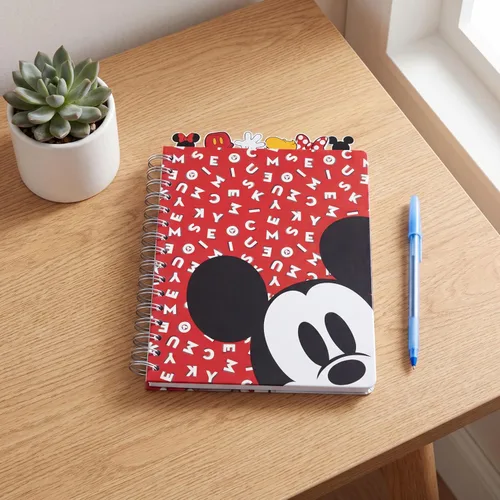 Vista 8 de Cuaderno de Disney de Minnie y Mickey Mouse, encuadernado en espiral, 144 páginas a rayas, 20 x 18 cm, Rojo Mickey and Minnie Mouse School