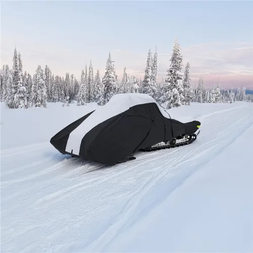 Vista 8 de SBU Funda de viaje y almacenamiento para motos de nieve de 600 denier compatible con el trineo de máquina de nieve Arctic Cat Modelo M 9000 King Cat