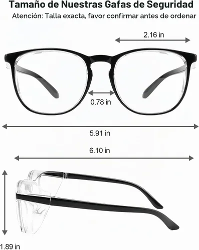 Vista 5 de Elegantes gafas de seguridad para mujeres y niñas, gafas anti-vaho, gafas protectoras, gafas transparentes