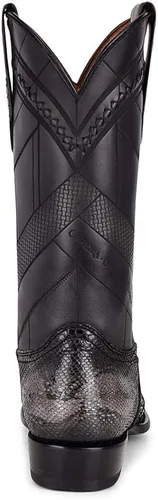 Vista 5 de Cuadra Botas vaqueras para hombre en piel auténtica de pitón y cuero bovino Metálico
