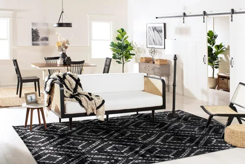 Vista 42 de SAFAVIEH Colección Adirondack Alfombra Decorativa - 2'6" x 4', Negro y Marfil, Diseño Moderno Desgastado, No Desprende Pelusa y Fácil Cuidado, Ideal