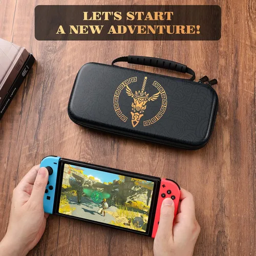 Vista 8 de MoKo Funda de transporte para Nintendo Switch OLEDNintendo Switch, funda rígida de transporte de viaje con 10 ranuras para juegos, funda para Switch