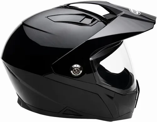 Vista 5 de MMG Casco deportivo dual para motocicleta todoterreno dirt bike ATV - Visera abatible - Modelo 23 (negro brillante, mediano)