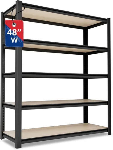 Vista 10 de WORKPRO Estantería negra de 5 niveles con tabla, 24.1 pulgadas de ancho x Negro